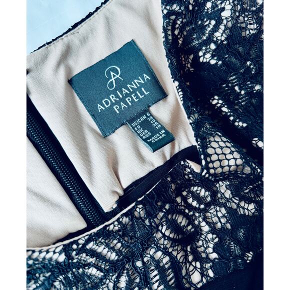 Adrianna Papell Black Size 6 Sleeveless Sheath Dress Lace - Picture 3 of 5